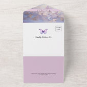 Invitation Tout En Un Mariage papillon pourpre (Dehors)