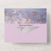 Invitation Tout En Un Mariage papillon pourpre (Verso)
