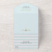 Invitation Tout En Un Mariage parisien à thème rayé (Dehors)