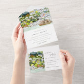 Invitation Tout En Un Mariage paysager Elegant River Cruise Country (Déchirure)