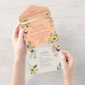 Invitation Tout En Un Mariage Peach Fuzz (Déchirure)