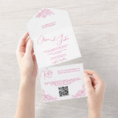 Invitation Tout En Un Mariage Peony Elegance (Déchirure)