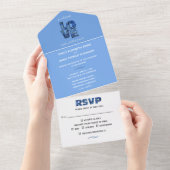 Invitation Tout En Un Mariage Periwinkle Blue Hydrangeas (Déchirure)