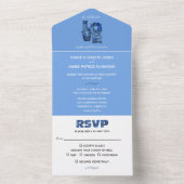 Invitation Tout En Un Mariage Periwinkle Blue Hydrangeas (À l'intérieur)