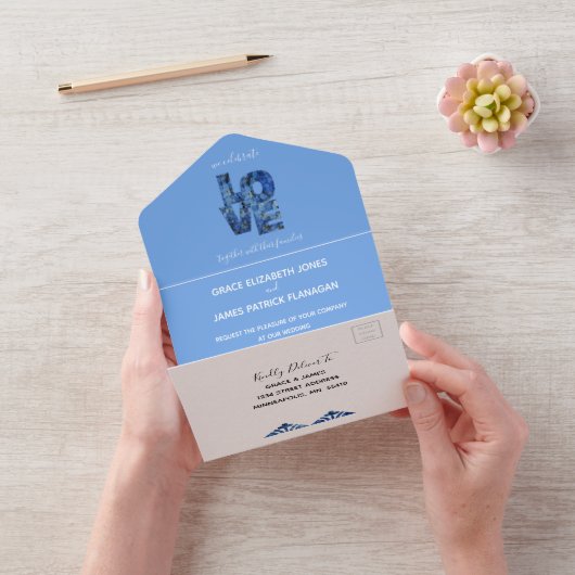 Invitation Tout En Un Mariage Periwinkle Blue Hydrangeas (Vidéo)