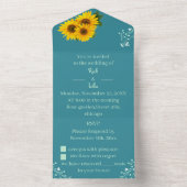 Invitation Tout En Un Mariage personnalisé de tournesol rustique (À l'intérieur)