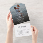Invitation Tout En Un Mariage photo Beach Romance (Déchirure)
