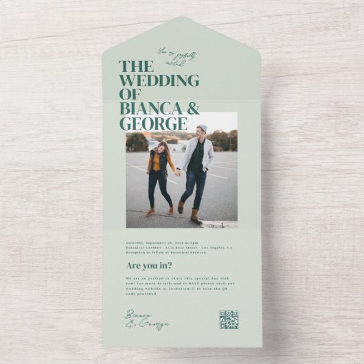 Invitation Tout En Un Mariage photo Belmont (À l'intérieur)