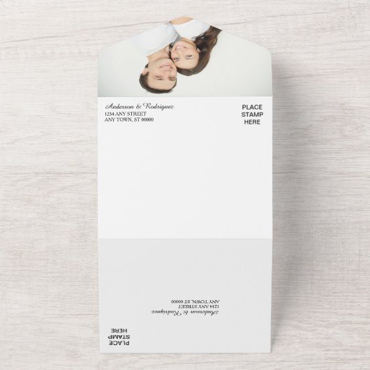 Invitation Tout En Un Mariage photo Black Silver Christian Cross (Dehors)