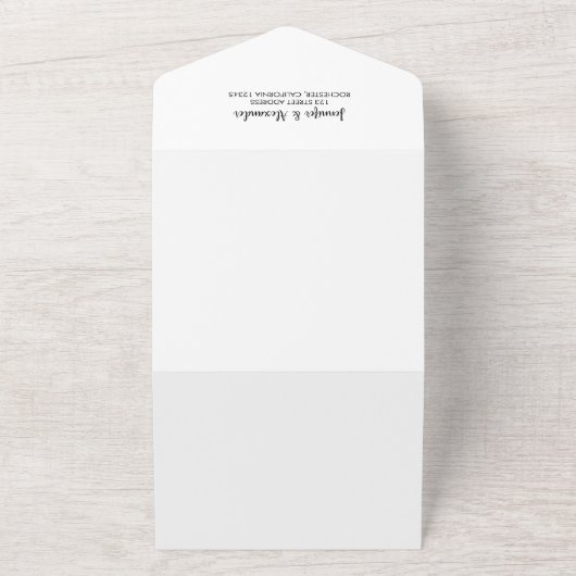 Invitation Tout En Un Mariage photo botanique rustique monogrammed (Dehors)