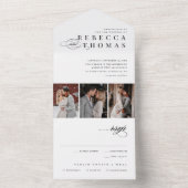 Invitation Tout En Un Mariage photo classique noir et blanc 3 (À l'intérieur)