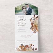 Invitation Tout En Un Mariage photo d'automne (À l'intérieur)