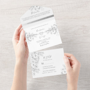 Invitation Tout En Un Mariage photo de calligraphie élégante moderne