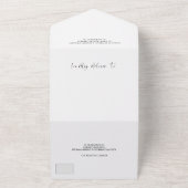 Invitation Tout En Un Mariage photo de calligraphie noir moderne (Dehors)