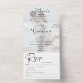 Invitation Tout En Un Mariage photo de calligraphie noir moderne (À l'intérieur)