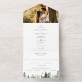 Invitation Tout En Un Mariage photo de la forêt de pins sauvages (À l'intérieur)