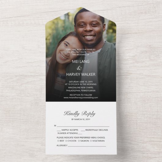 Invitation Tout En Un Mariage photo Décontracté (À l'intérieur)