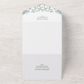 Invitation Tout En Un Mariage photo Deep Green Floral Line (Dehors)