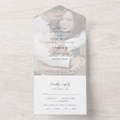 Invitation Tout En Un Mariage photo défraîchi de script moderne (À l'intérieur)