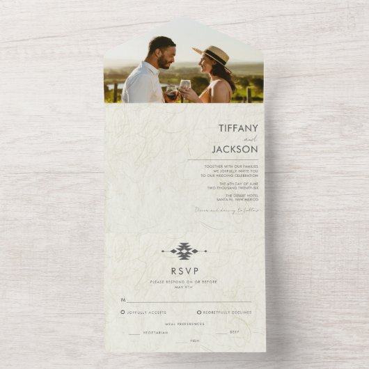 Invitation Tout En Un Mariage photo du sud-ouest (À l'intérieur)