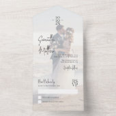 Invitation Tout En Un Mariage photo Dusty Blue Couple Anniversaire (À l'intérieur)