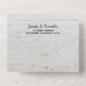 Invitation Tout En Un Mariage photo en bois rustique botanique (Verso)