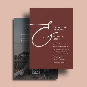Invitation Tout en Un Mariage Photo Esperluette Bourgogne Aut