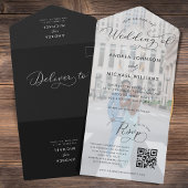 Invitation Tout En Un Mariage photo et script de QR Code photo