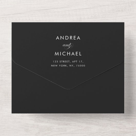 Invitation Tout En Un Mariage photo et script moderne (Verso)