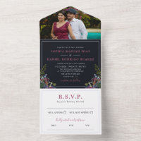 Mariage photo Feuille Blue Burgundy Olive