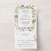 Invitation Tout En Un Mariage photo Fleur sauvage lunatique (À l'intérieur)