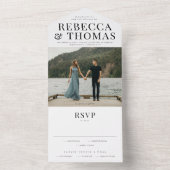 Invitation Tout En Un Mariage photo moderne (À l'intérieur)