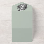 Invitation Tout En Un Mariage photo moderne Brushstroke | Vert sage (Dehors)