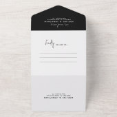 Invitation Tout En Un Mariage photo moderne classique noir et blanc (Dehors)