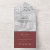 Invitation Tout En Un Mariage photo moderne de Bourgogne (À l'intérieur)