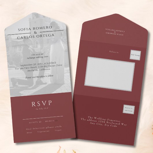 Invitation Tout En Un Mariage photo moderne de Bourgogne