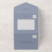Invitation Tout En Un Mariage photo moderne Dusty Blue (Dehors)