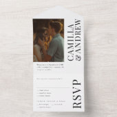 Invitation Tout En Un Mariage photo moderne élégant (À l'intérieur)