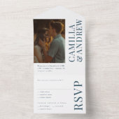 Invitation Tout En Un Mariage photo moderne élégant (À l'intérieur)