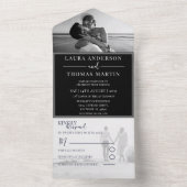 Invitation Tout En Un Mariage photo moderne noir et blanc (À l'intérieur)