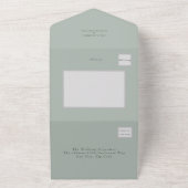 Invitation Tout En Un Mariage photo moderne Sage Green (Dehors)