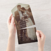Invitation Tout En Un Mariage photo moderne Sage vert RSVP (Déchirure)