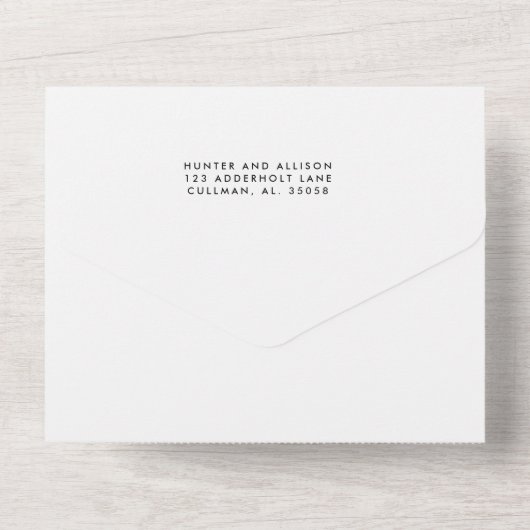 Invitation Tout En Un Mariage photo moderne tout en un (Verso)