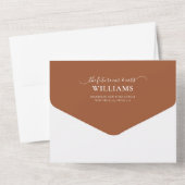 Invitation Tout En Un Mariage photo Monogram Terracotta Overlay (Verso)