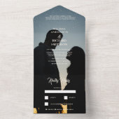 Invitation Tout En Un Mariage photo Monogramme (À l'intérieur)