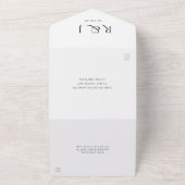 Invitation Tout En Un Mariage photo Monogramme noir et blanc (Dehors)