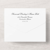 Invitation Tout En Un Mariage photo noir et blanc (Verso)