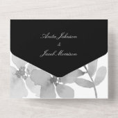 Invitation Tout En Un Mariage photo noir et blanc (Verso)