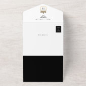 Invitation Tout En Un Mariage photo noir et blanc classique (Dehors)