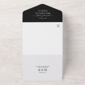 Invitation Tout En Un Mariage photo noir simple moderne (Dehors)